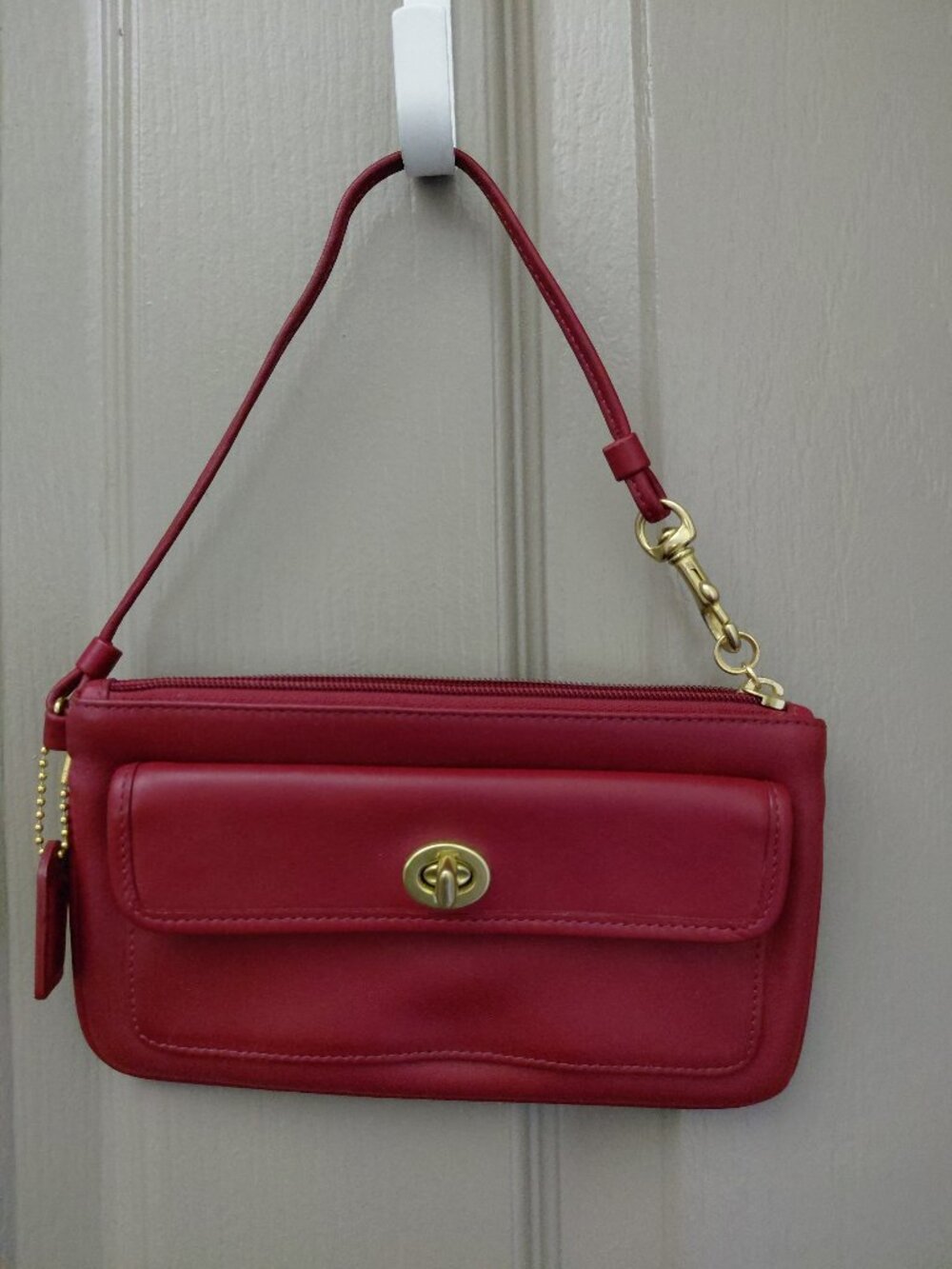 Coach wristlet in red leather